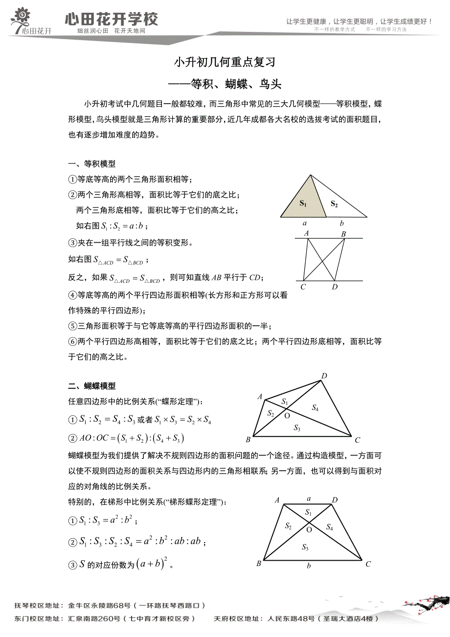 小升初几何之等积、蝴蝶、鸟头_第1页