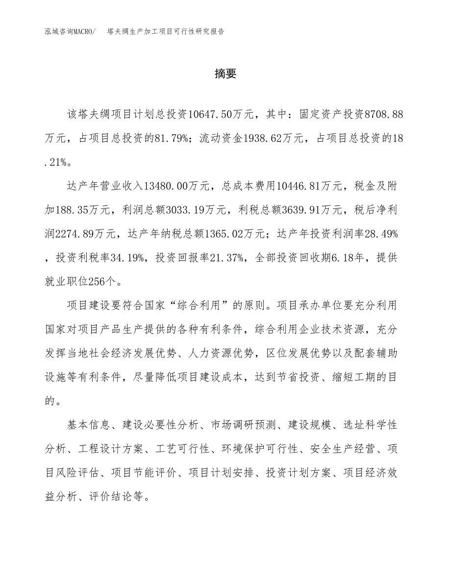 （模板）塔夫绸生产加工项目可行性研究报告_第2页