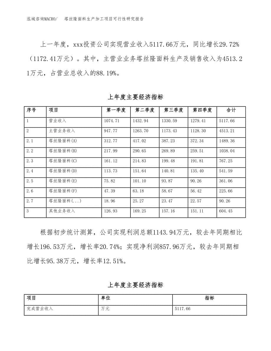 （模板）塔丝隆面料生产加工项目可行性研究报告_第5页