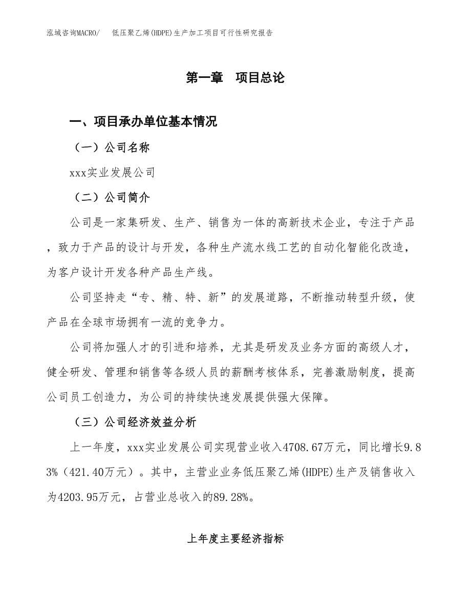 （模板）低压聚乙烯(HDPE)生产加工项目可行性研究报告_第5页