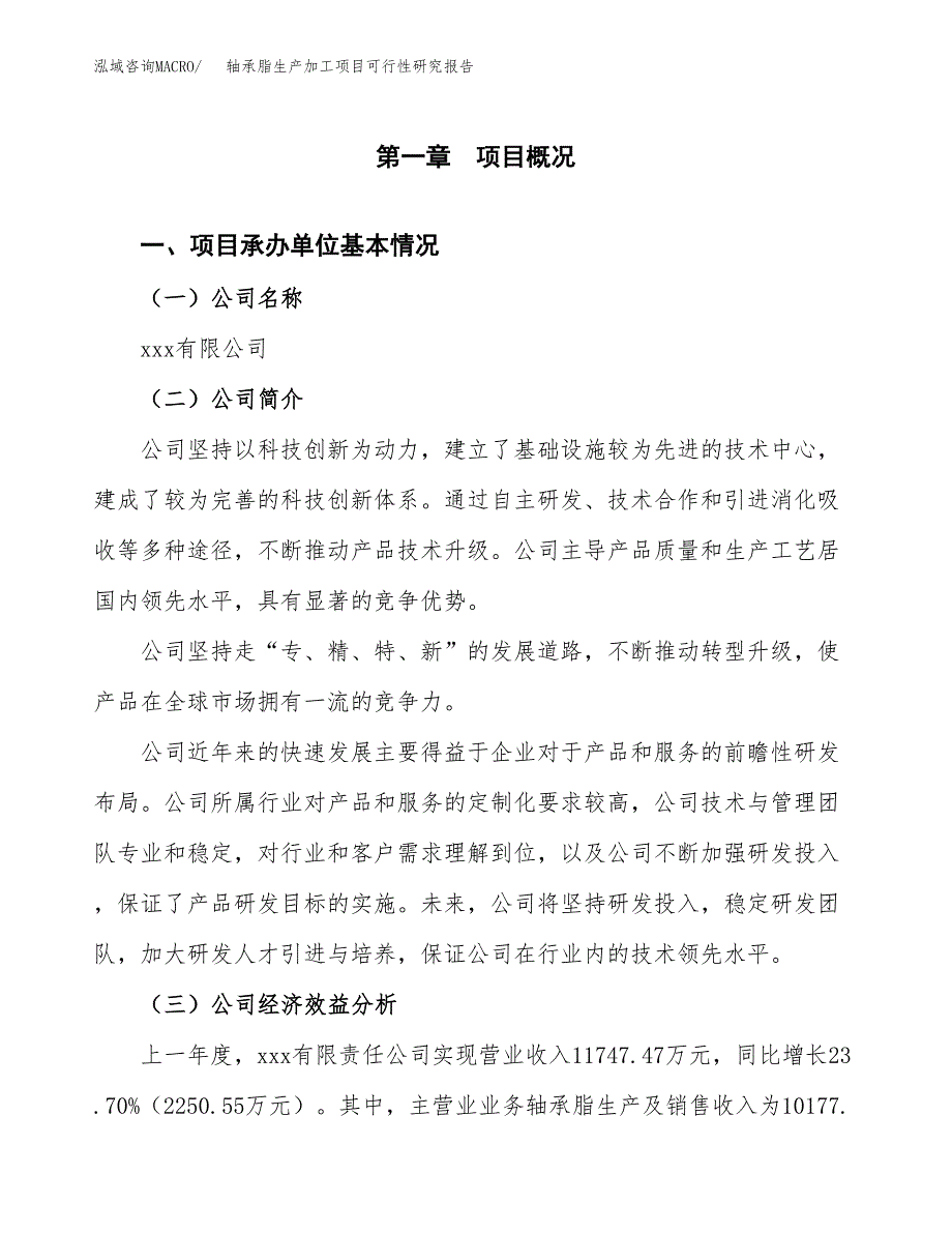 （模板）轴承脂生产加工项目可行性研究报告_第4页