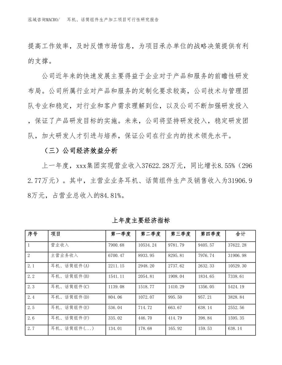 （模板）耳机、话筒组件生产加工项目可行性研究报告_第5页