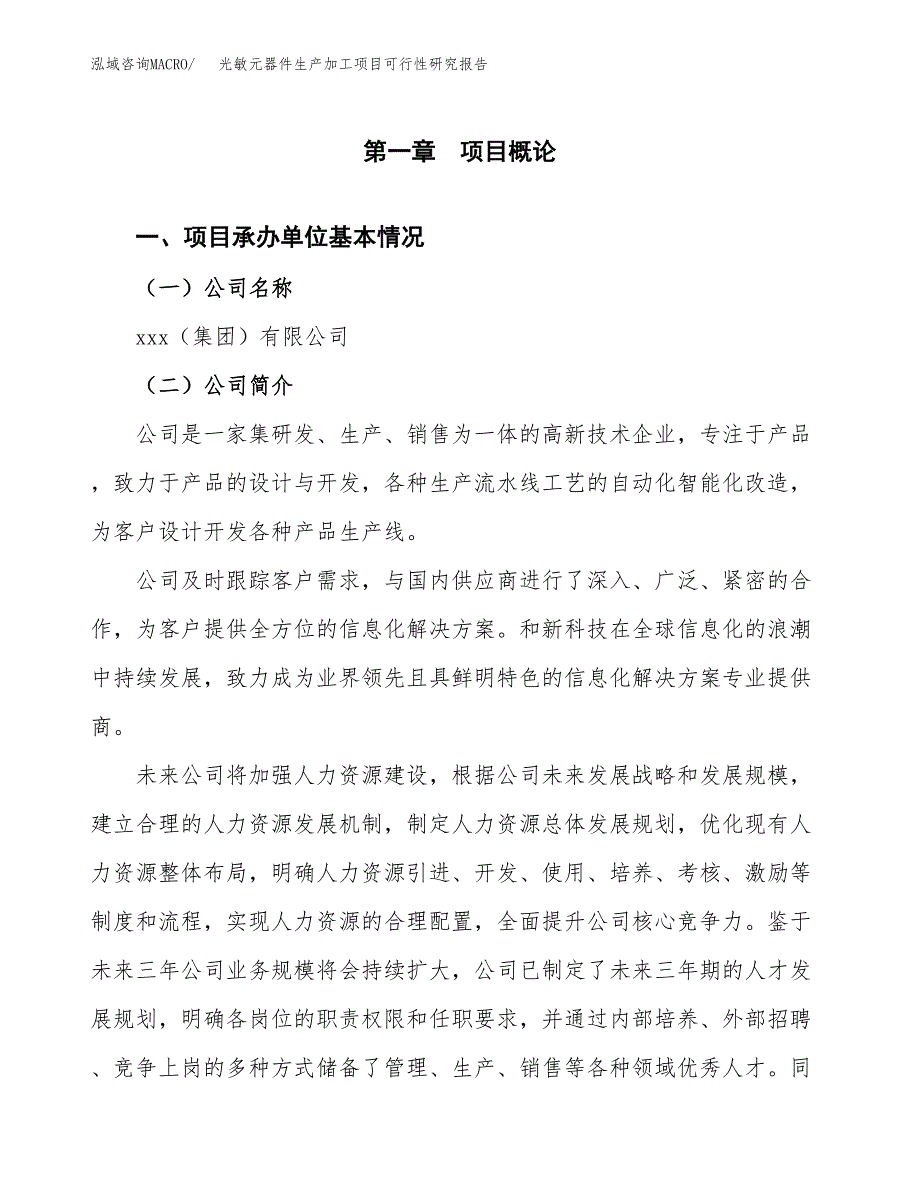 （模板）光敏元器件生产加工项目可行性研究报告_第4页