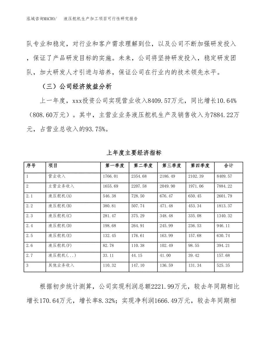 液压舵机生产加工项目可行性研究报告_第5页