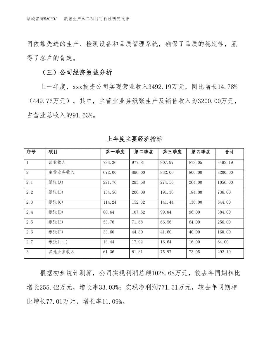 纸张生产加工项目可行性研究报告_第5页