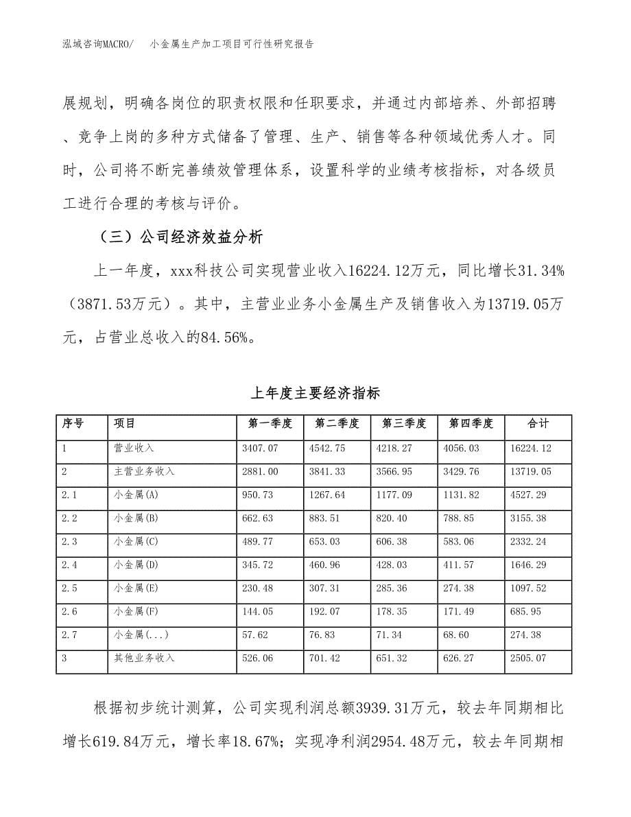 （模板）小金属生产加工项目可行性研究报告_第5页