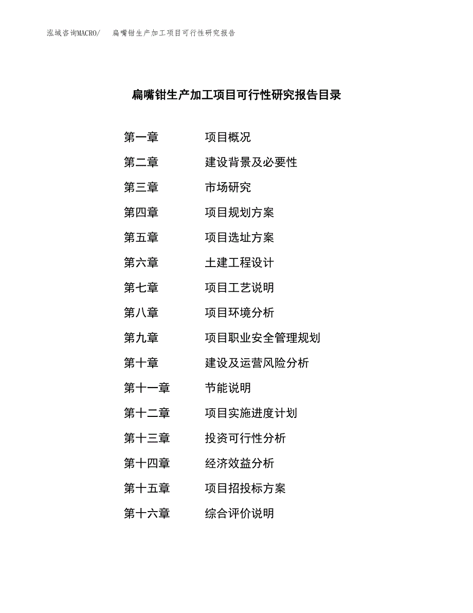 （模板）扁嘴钳生产加工项目可行性研究报告_第3页