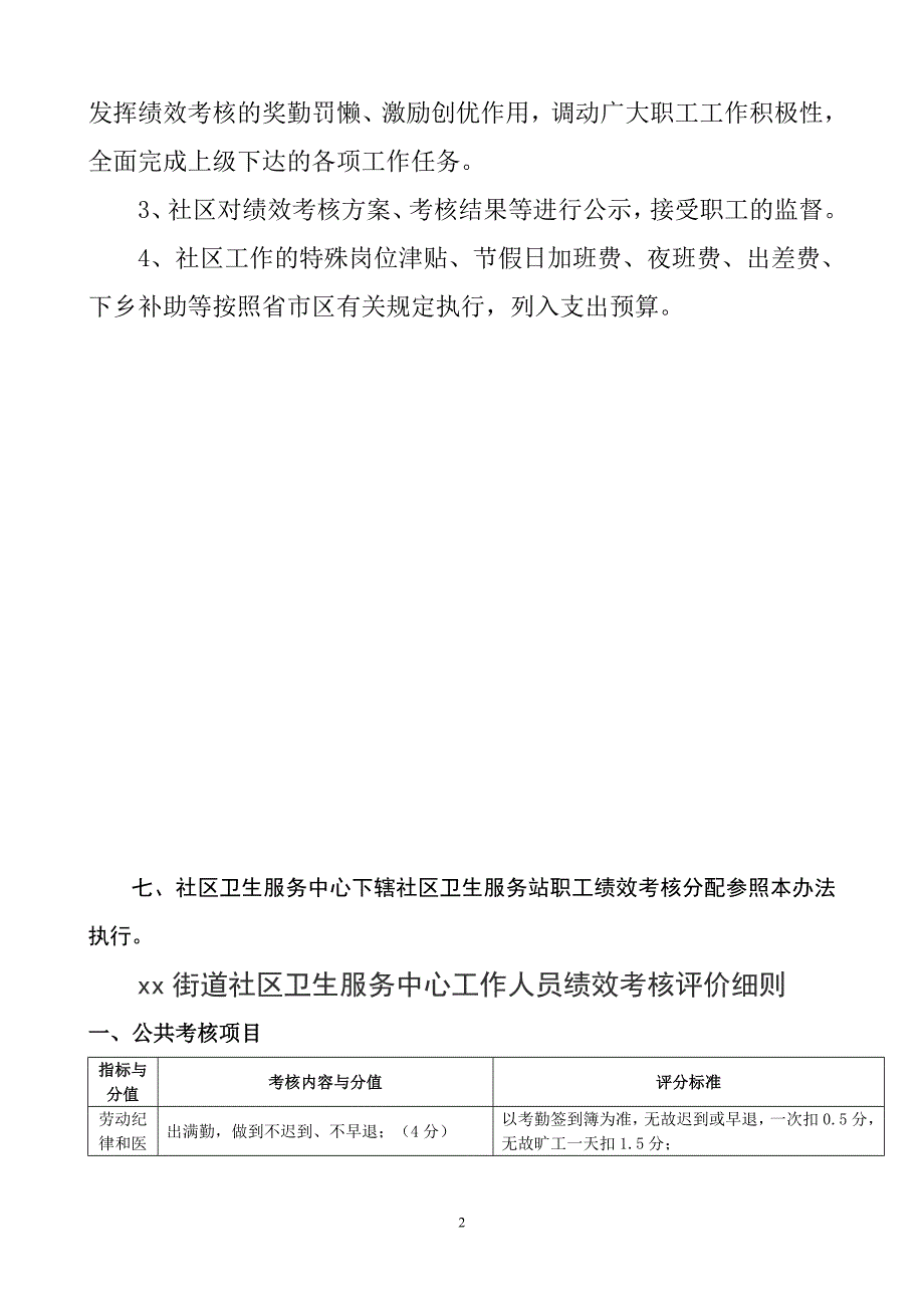 北辰社区绩效考核工作制度_第2页