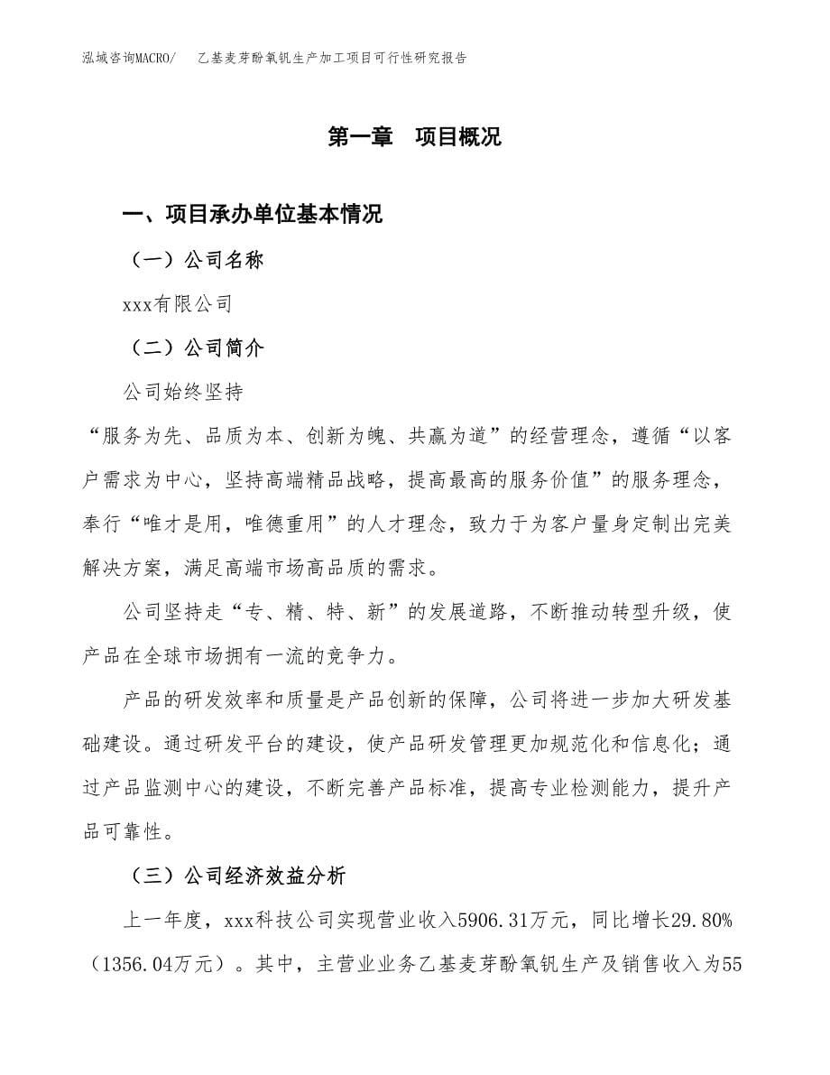 （模板）乙基麦芽酚氧钒生产加工项目可行性研究报告_第5页