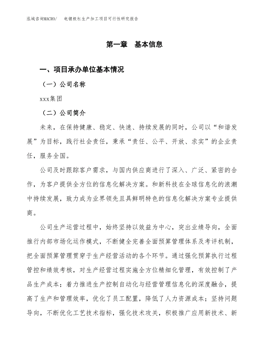 （模板）电镀极杠生产加工项目可行性研究报告_第4页