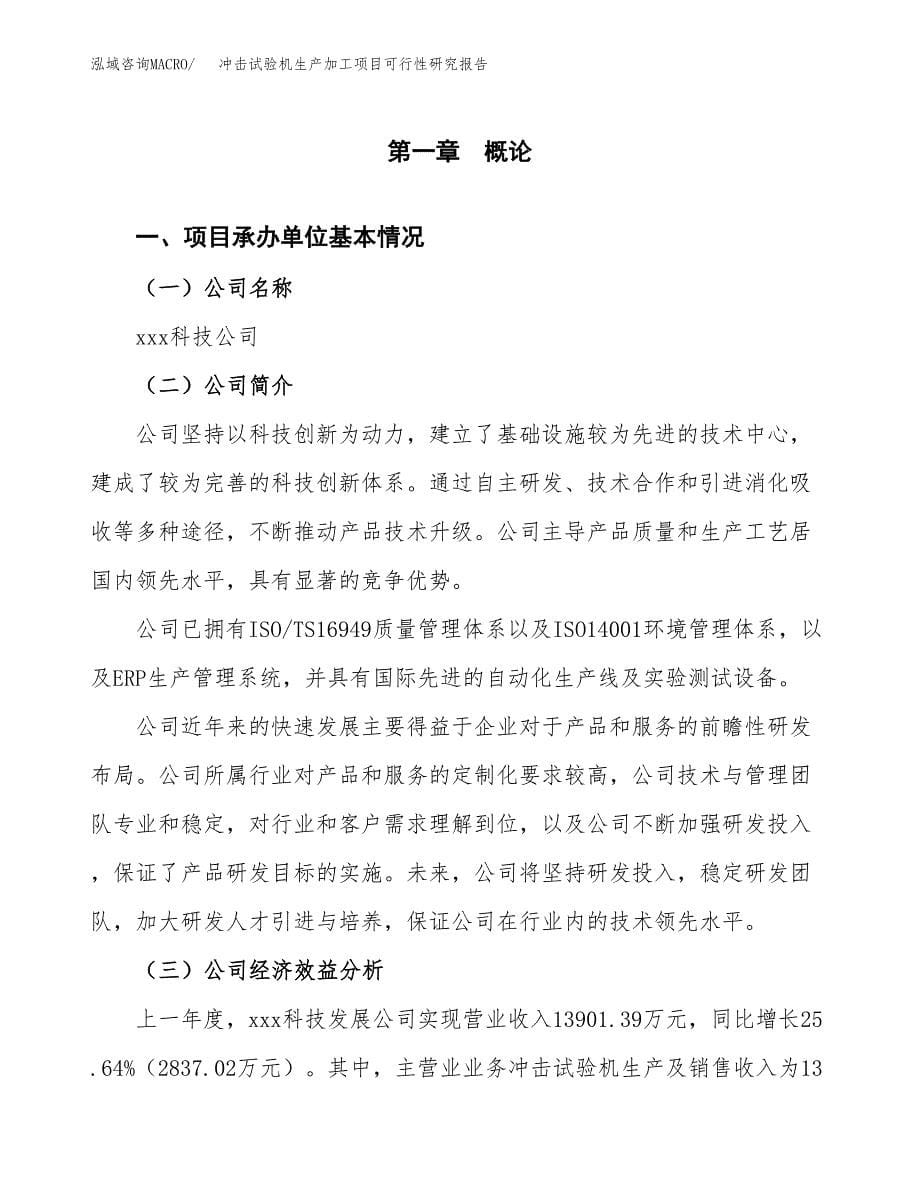 （模板）冲击试验机生产加工项目可行性研究报告_第5页