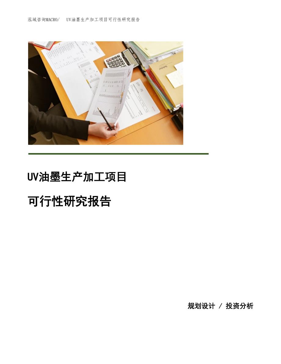 （模板）UV油墨生产加工项目可行性研究报告_第1页