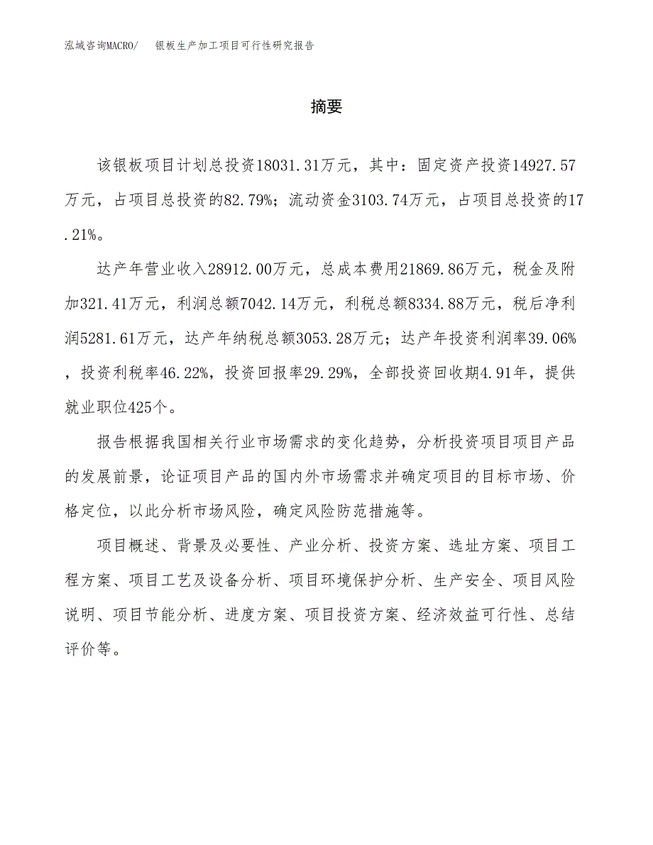 （模板）银板生产加工项目可行性研究报告_第2页