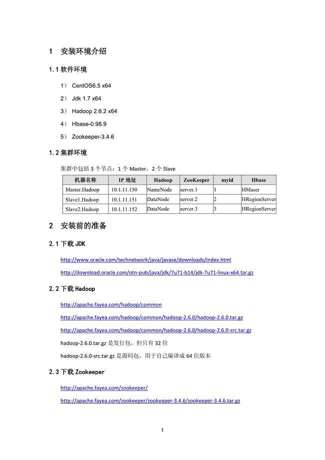 Hadoop安装部署手册