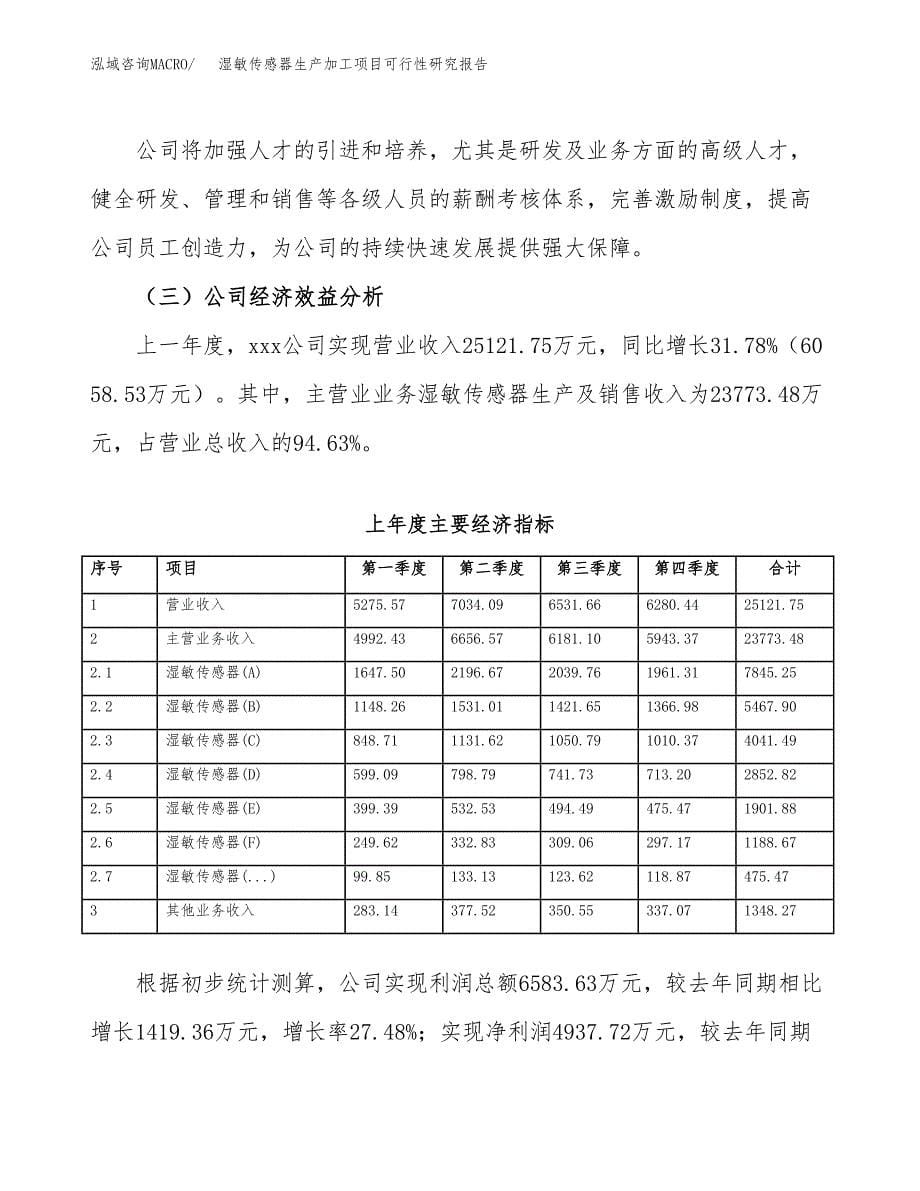 （模板）湿敏传感器生产加工项目可行性研究报告_第5页