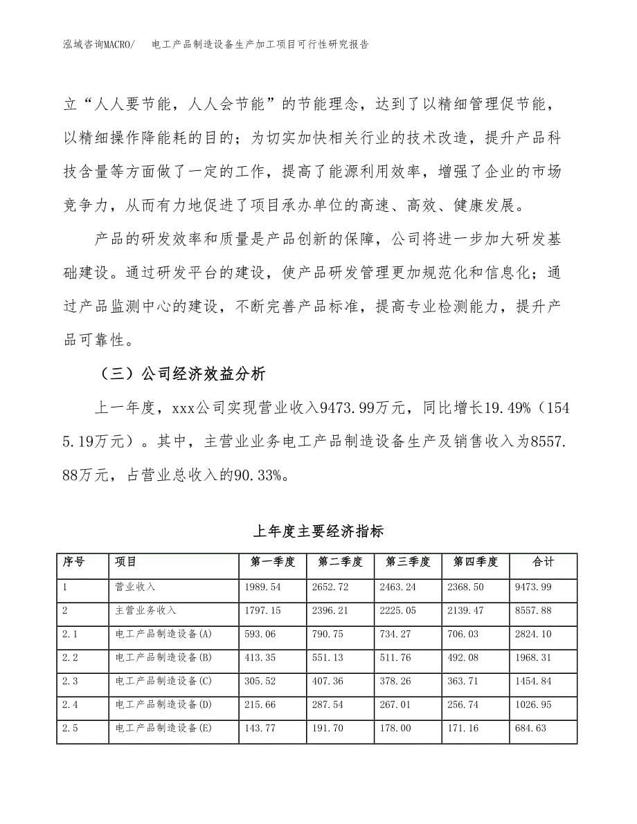 （模板）电工产品制造设备生产加工项目可行性研究报告_第5页