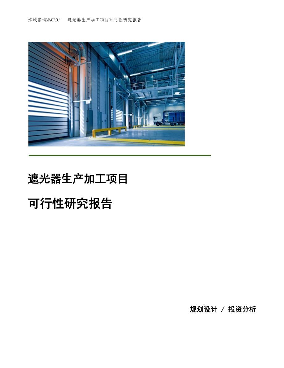 遮光器生产加工项目可行性研究报告_第1页