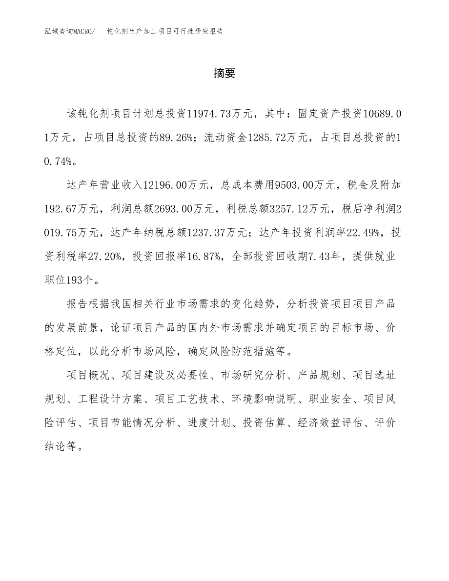 （模板）钝化剂生产加工项目可行性研究报告_第2页