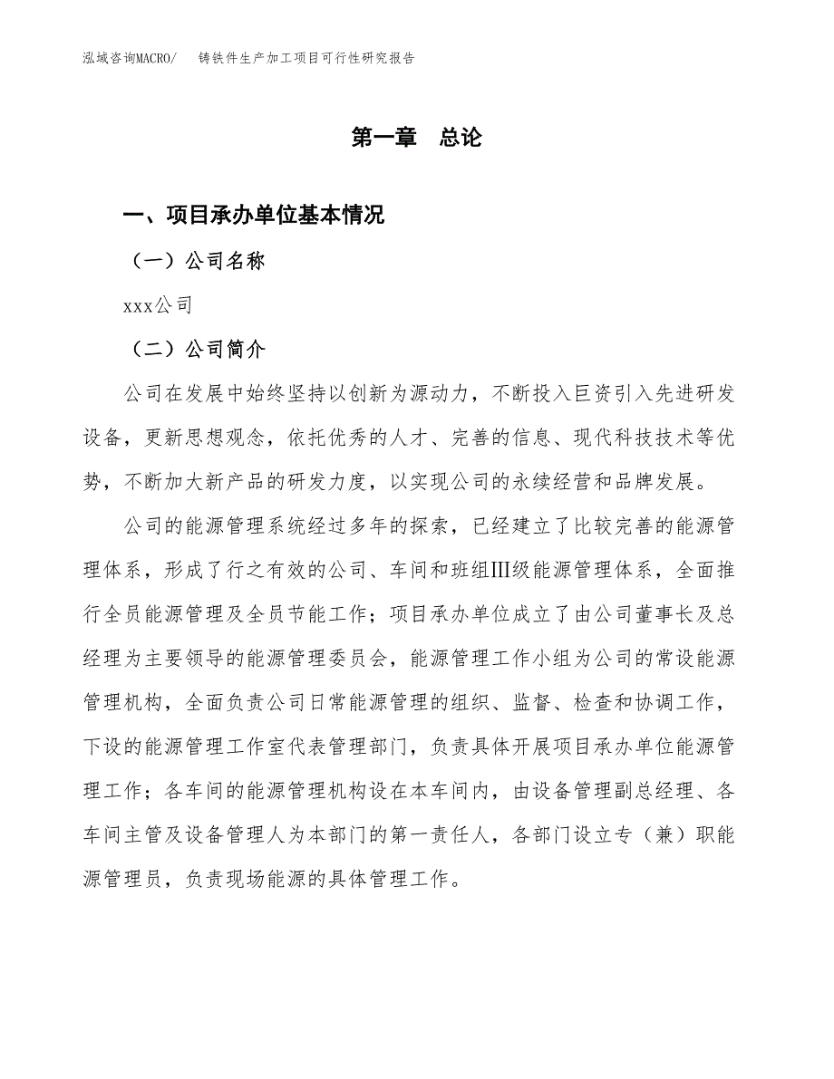 铸铁件生产加工项目可行性研究报告_第4页