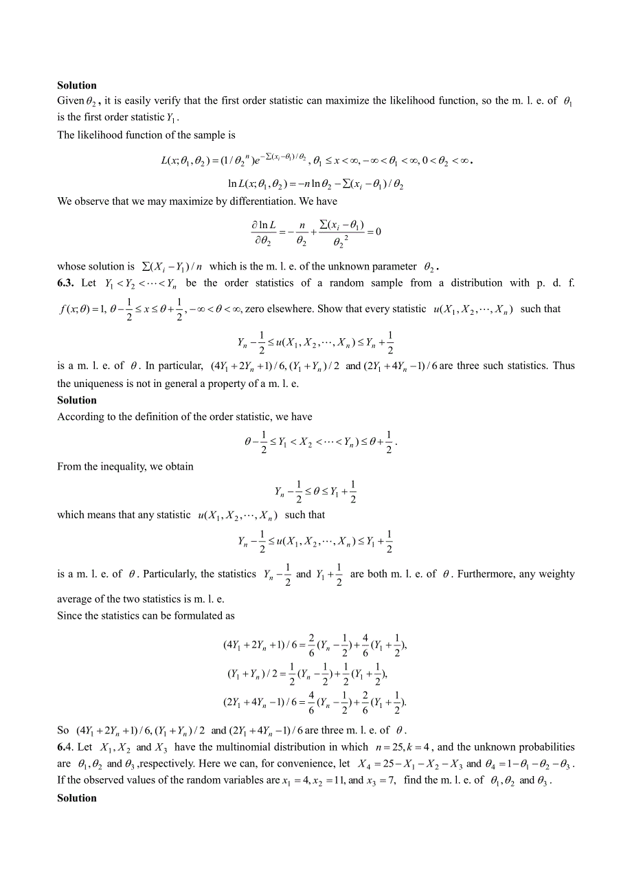 数理统计学导论参考 答案(第6~9章)r.v霍格_第2页