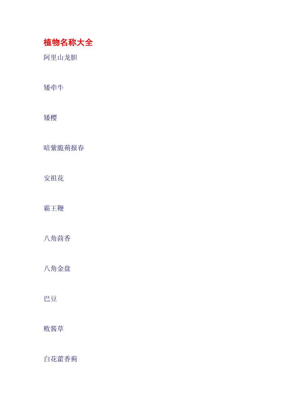 植物名称大全_第1页