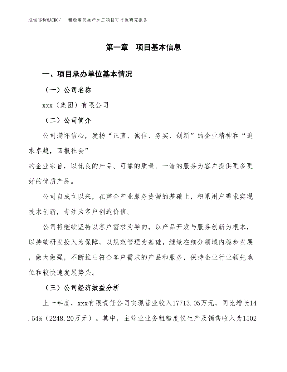 （模板）粗糙度仪生产加工项目可行性研究报告_第4页