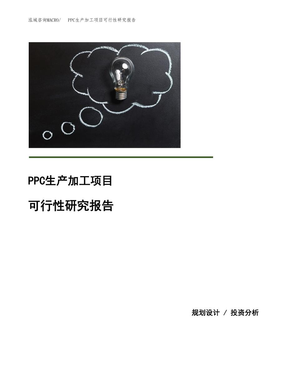 （模板）PPC生产加工项目可行性研究报告_第1页