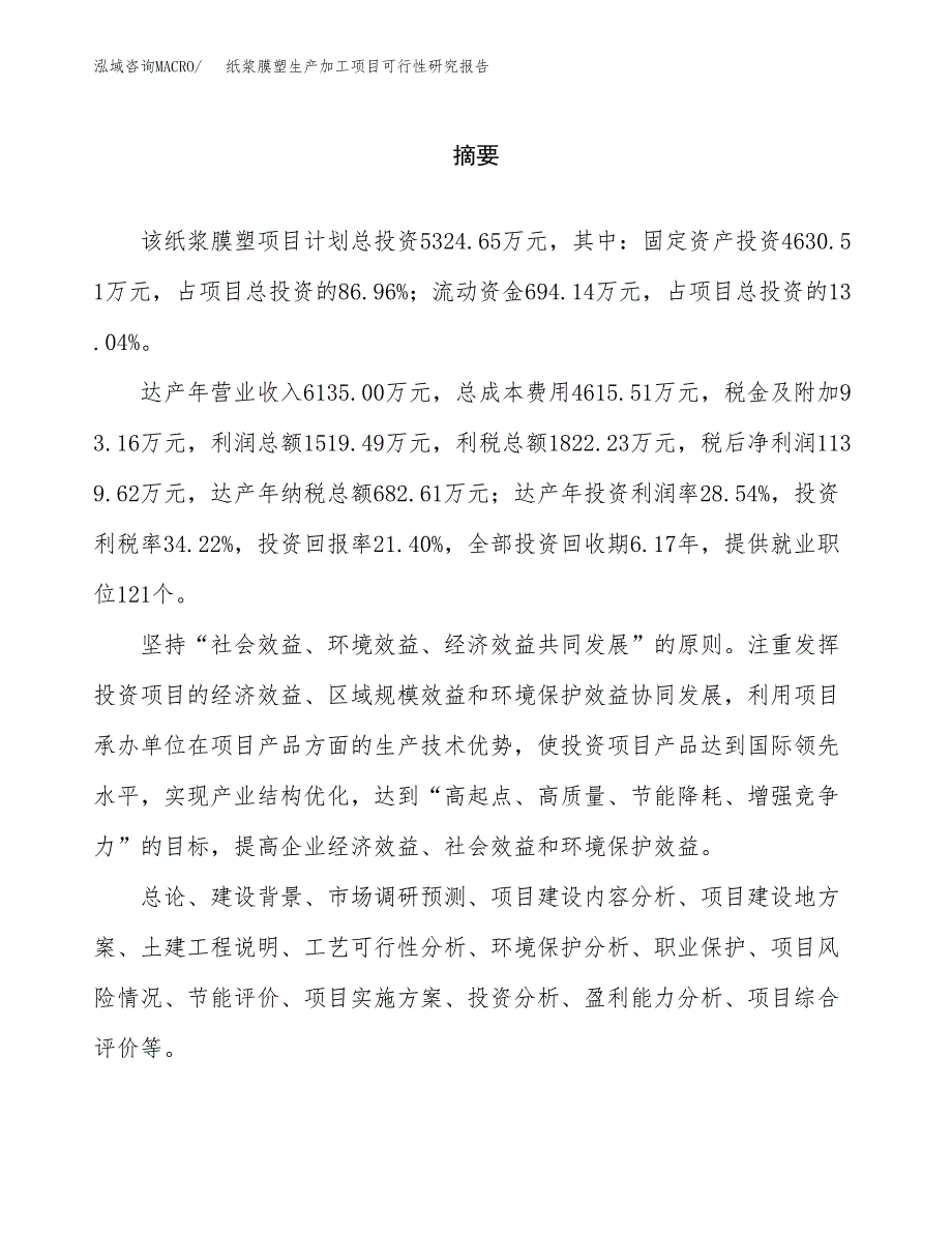 纸浆膜塑生产加工项目可行性研究报告_第2页