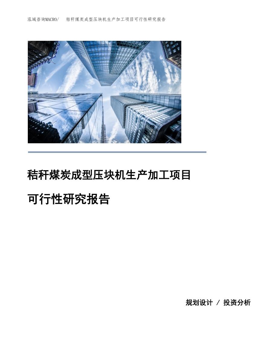 （模板）秸秆煤炭成型压块机生产加工项目可行性研究报告_第1页