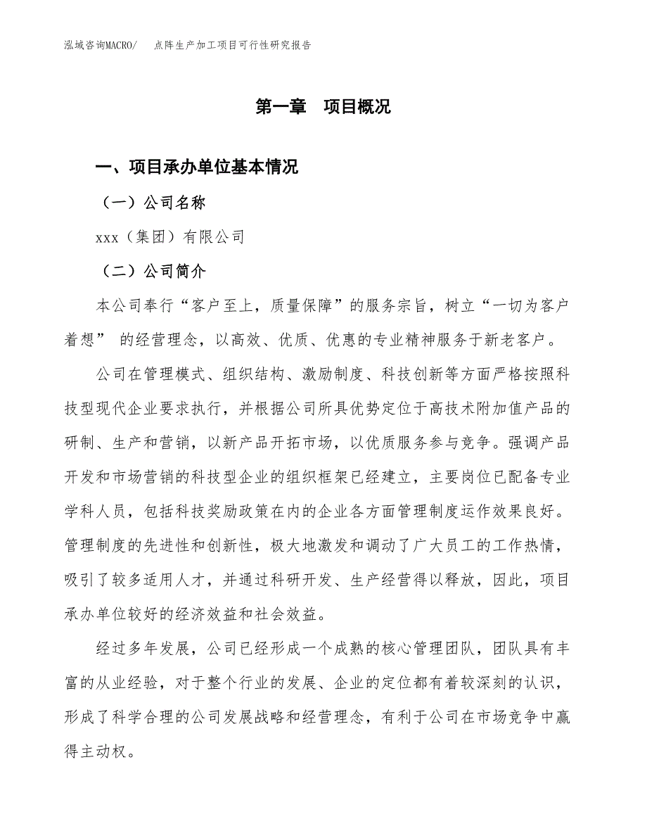 （模板）点阵生产加工项目可行性研究报告_第4页