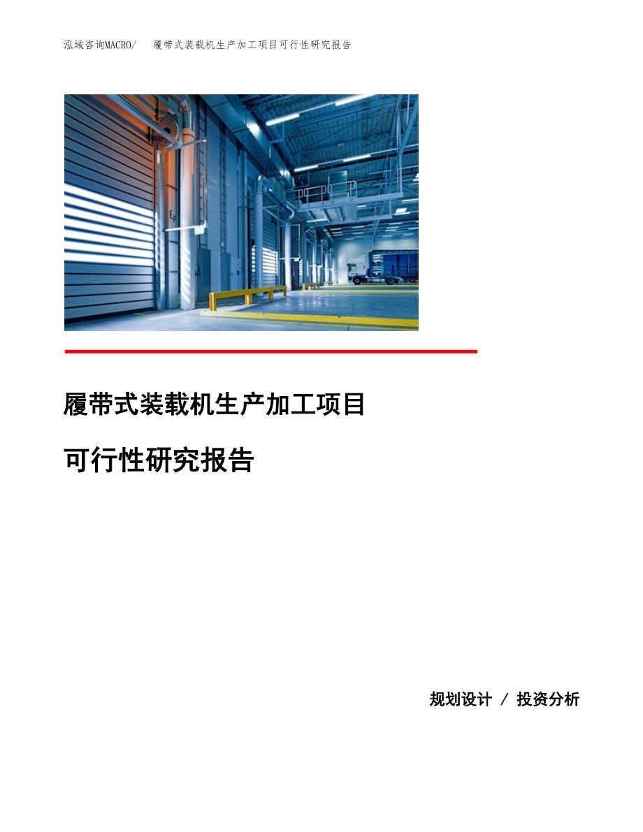 （模板）履带式装载机生产加工项目可行性研究报告_第1页
