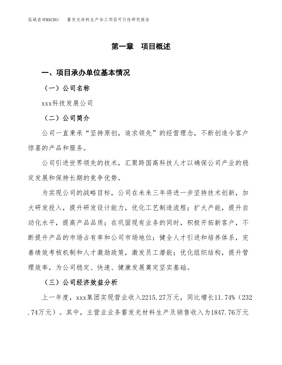 （模板）蓄发光材料生产加工项目可行性研究报告_第4页