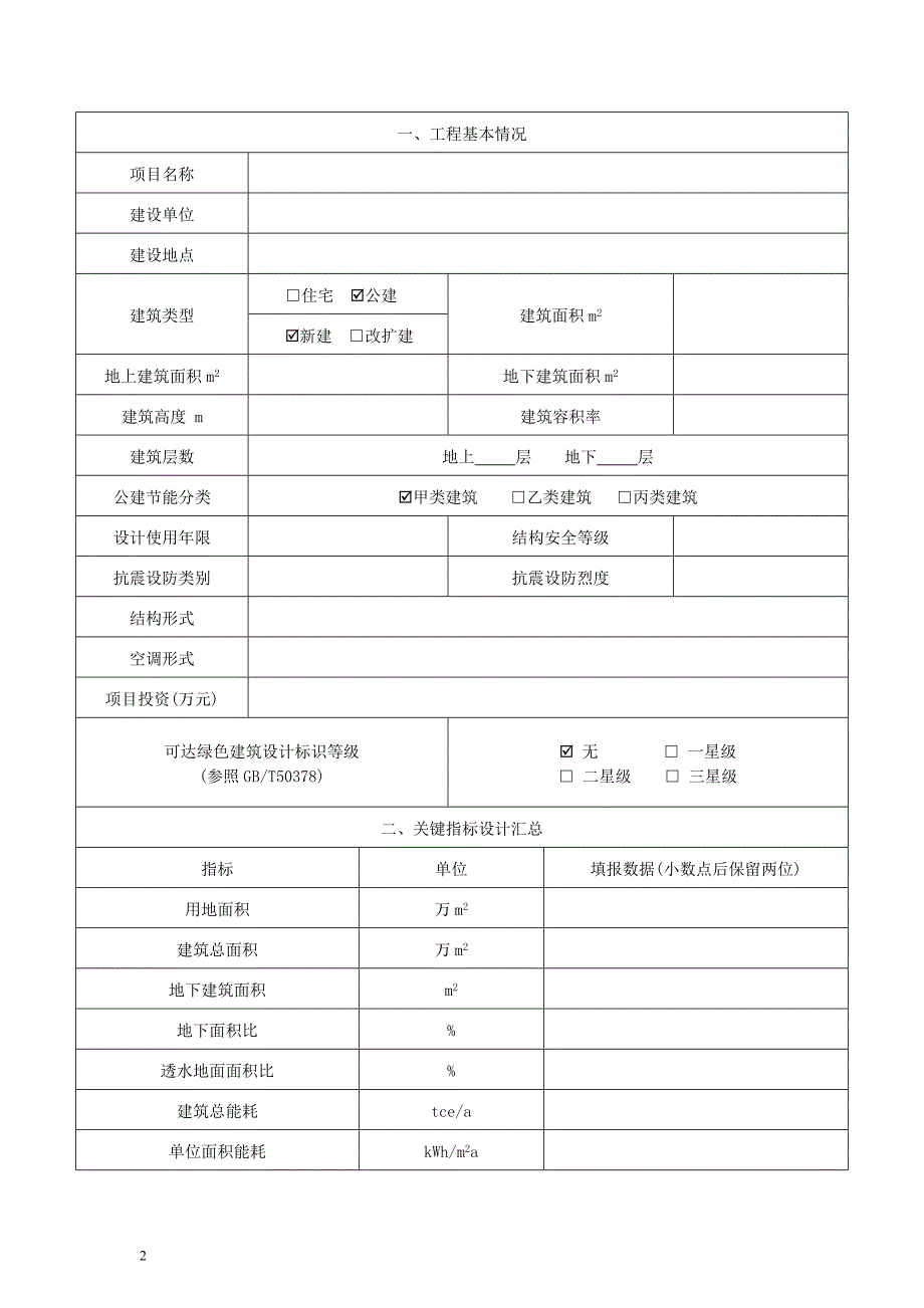 表K.0.1 浙江省绿色建筑设计表_第2页