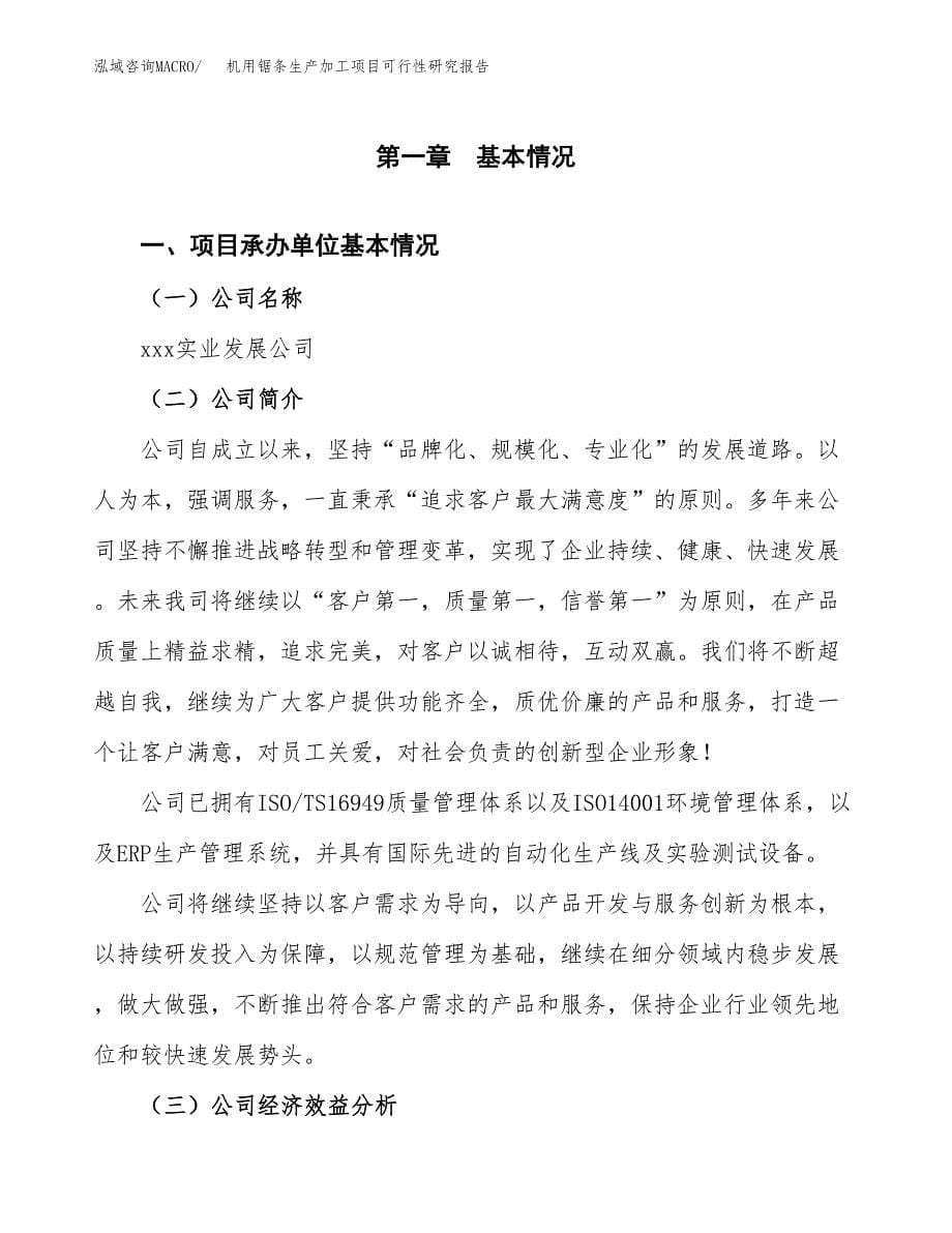 （模板）机用锯条生产加工项目可行性研究报告_第5页