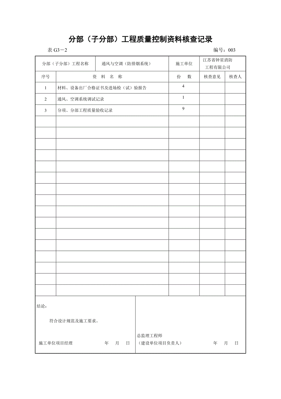分部(子分部)工程质量控制资料核查记录_第3页