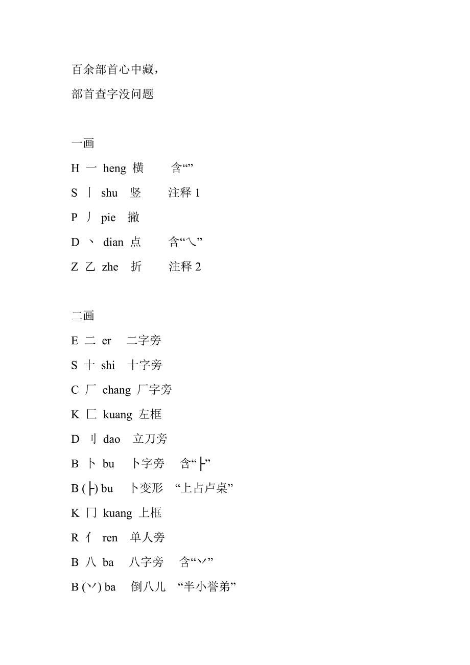 汉字笔画名称表和偏旁部首大全24946_第5页