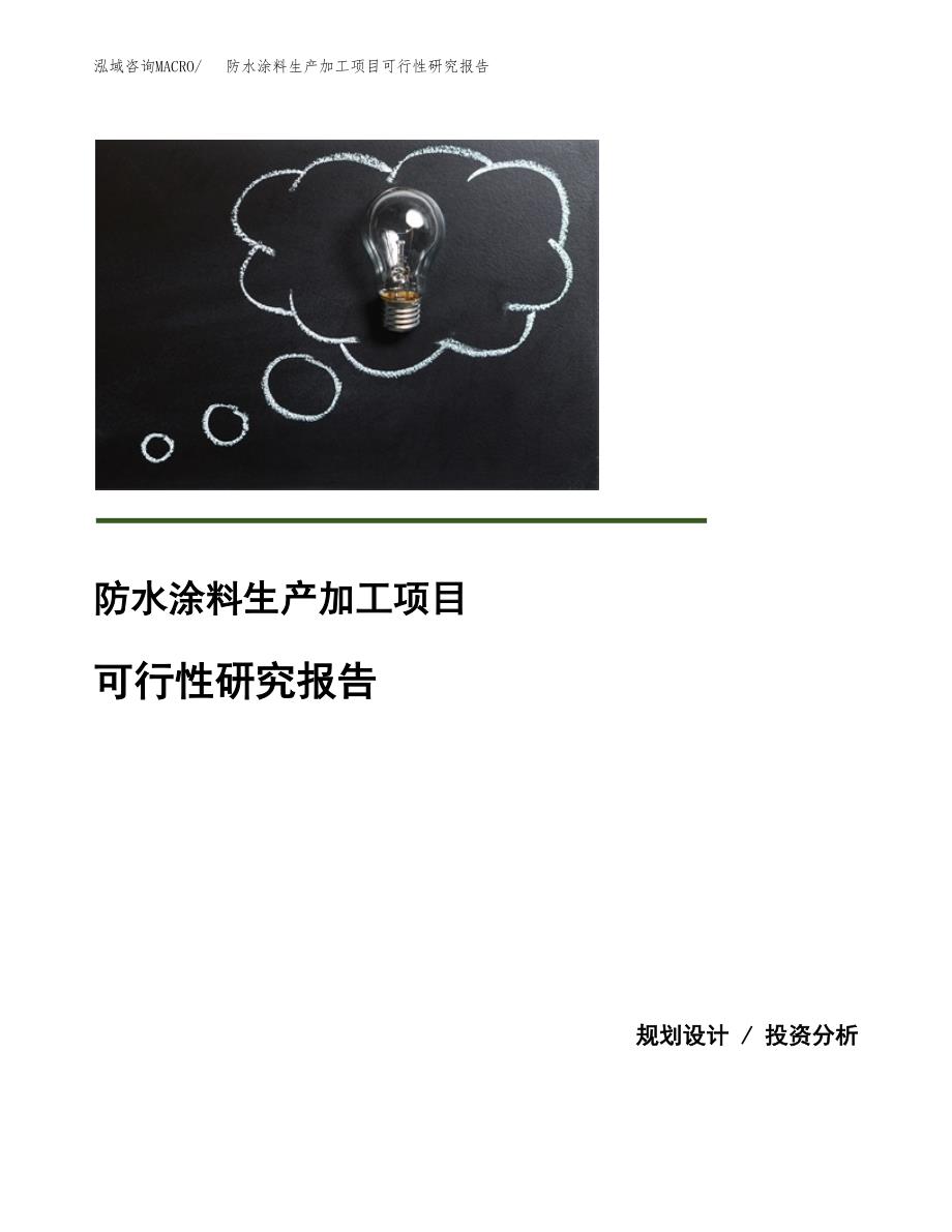 （模板）防水涂料生产加工项目可行性研究报告_第1页