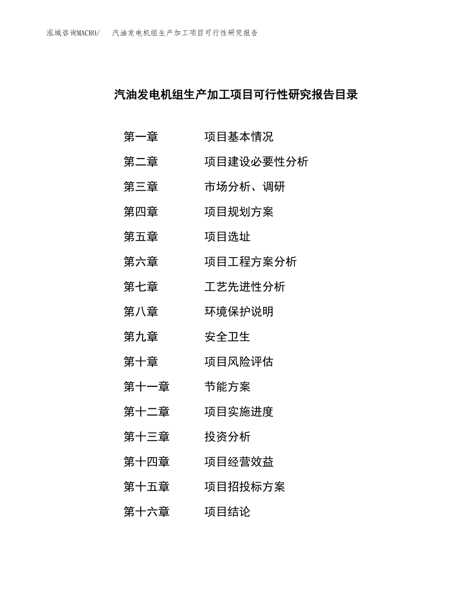 （模板）汽油发电机组生产加工项目可行性研究报告_第4页