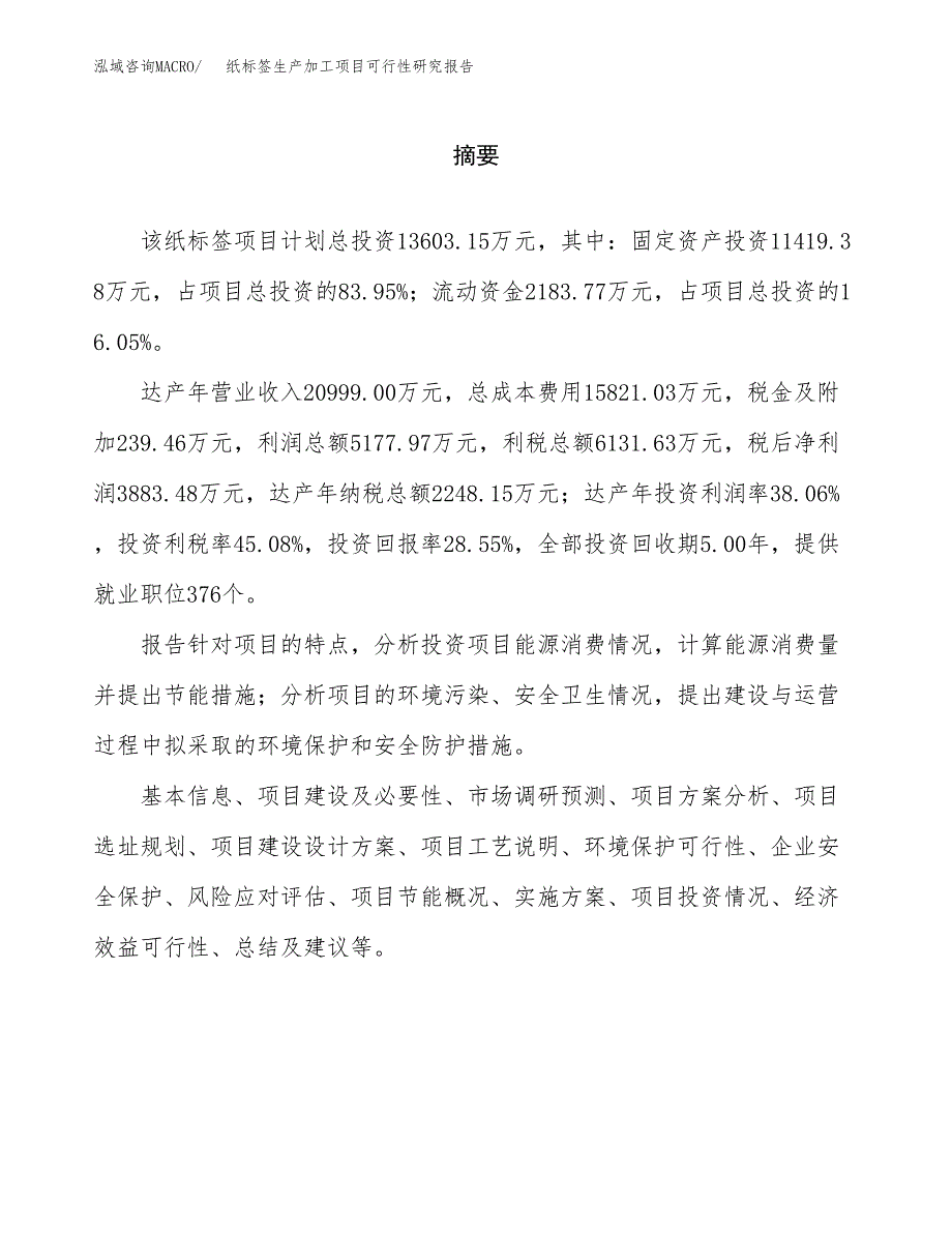 （模板）纸标签生产加工项目可行性研究报告_第2页