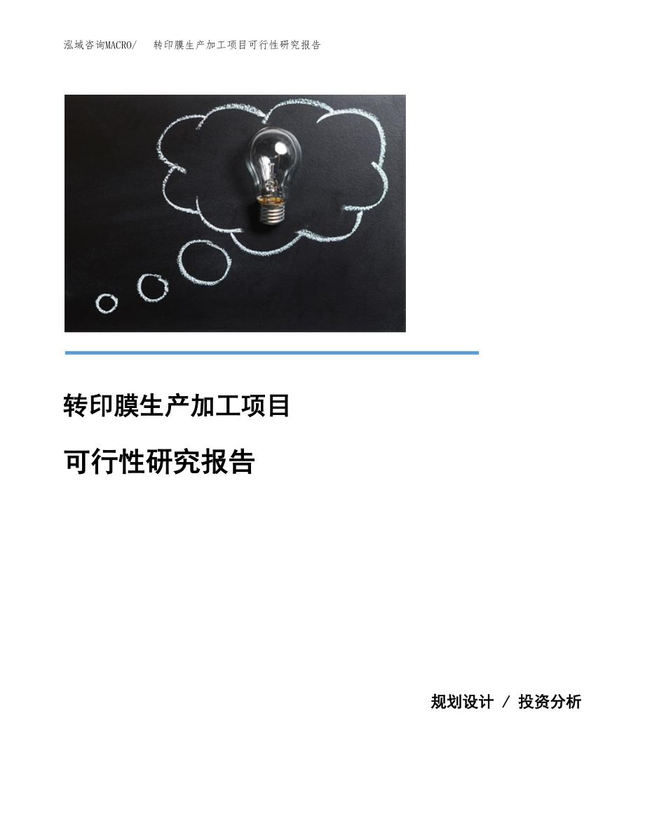 转印膜生产加工项目可行性研究报告_第1页