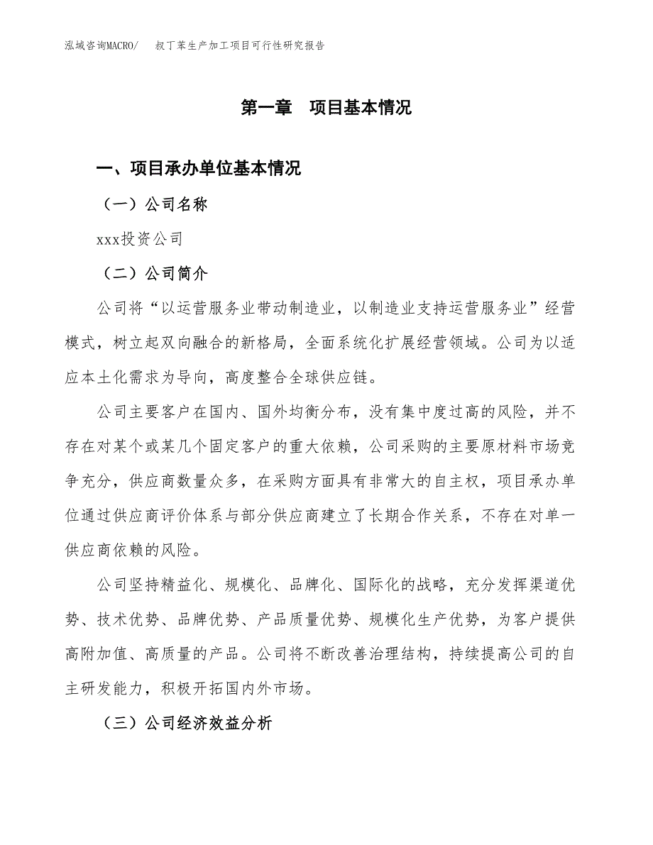 （模板）叔丁苯生产加工项目可行性研究报告_第4页