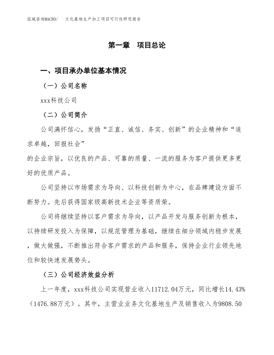 文化基地生产加工项目可行性研究报告_第4页