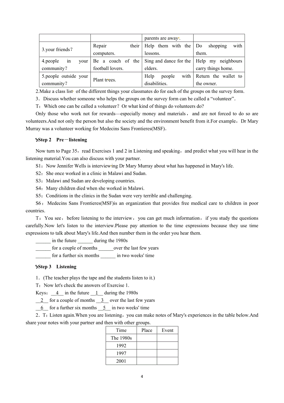 人教版 高中英语 全套教案 选修七Unit4 Sharing Period 1_第4页