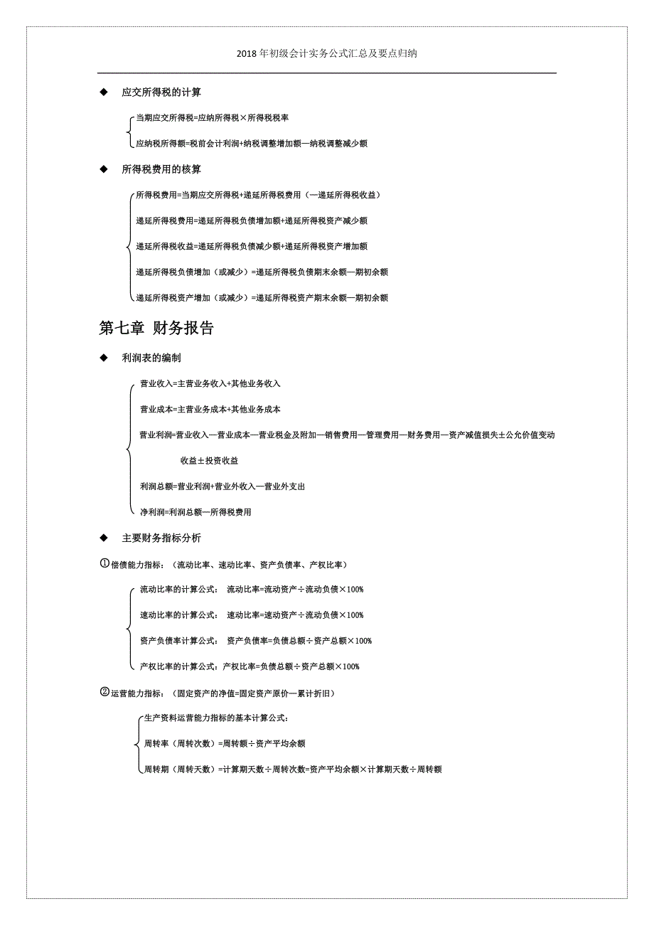 2018年初级会计实务公式汇总及要点归纳_第4页