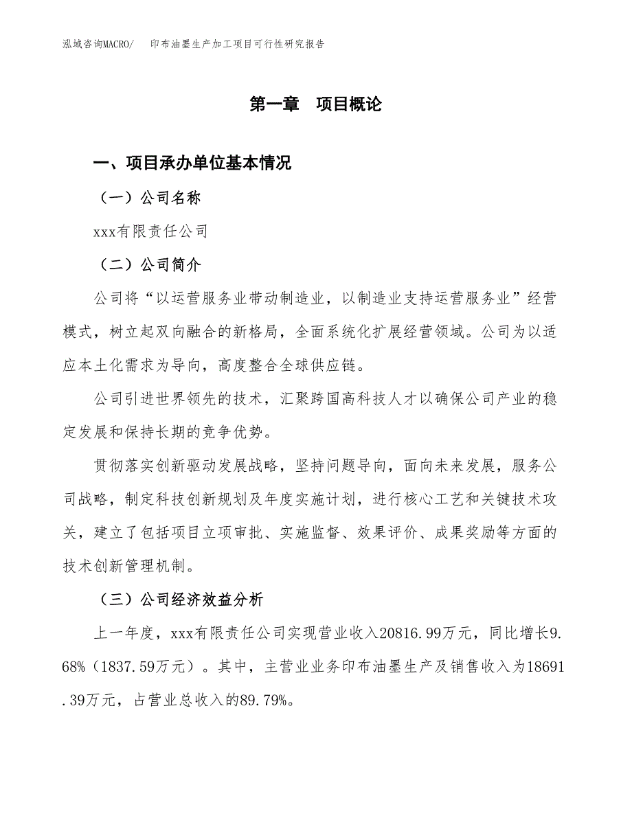 （模板）印布油墨生产加工项目可行性研究报告_第4页