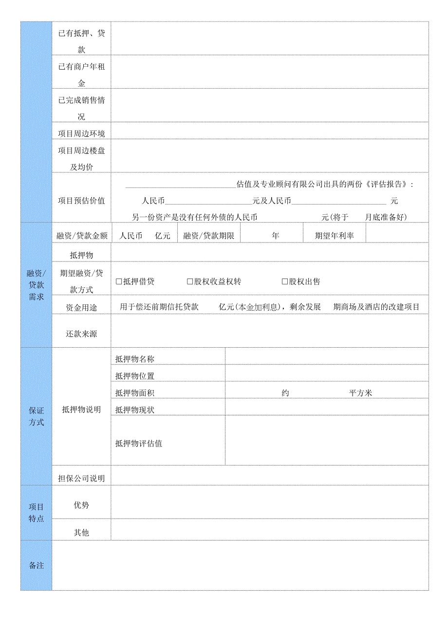 融资申请表(范本)_第2页