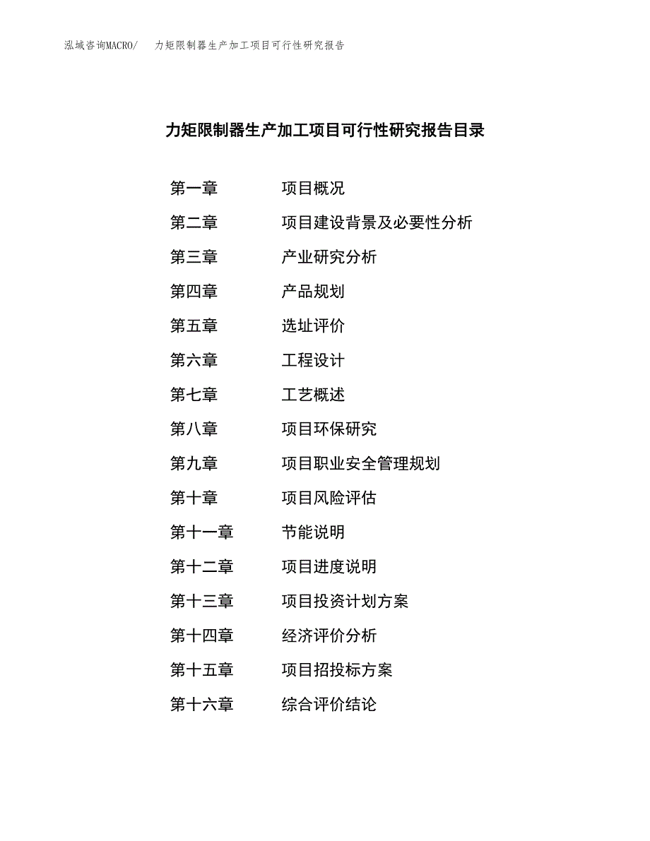 （模板）力矩限制器生产加工项目可行性研究报告_第4页