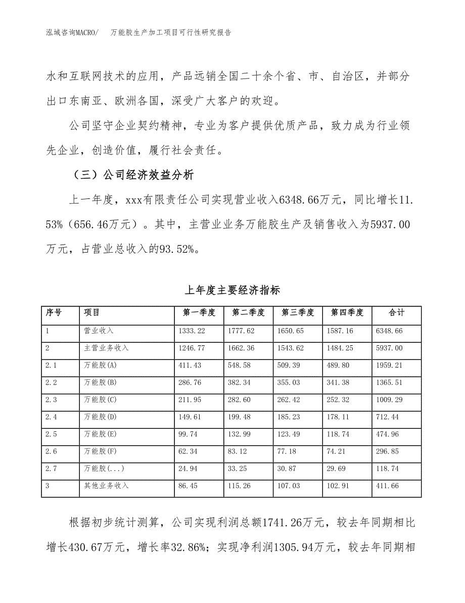 万能胶生产加工项目可行性研究报告_第5页