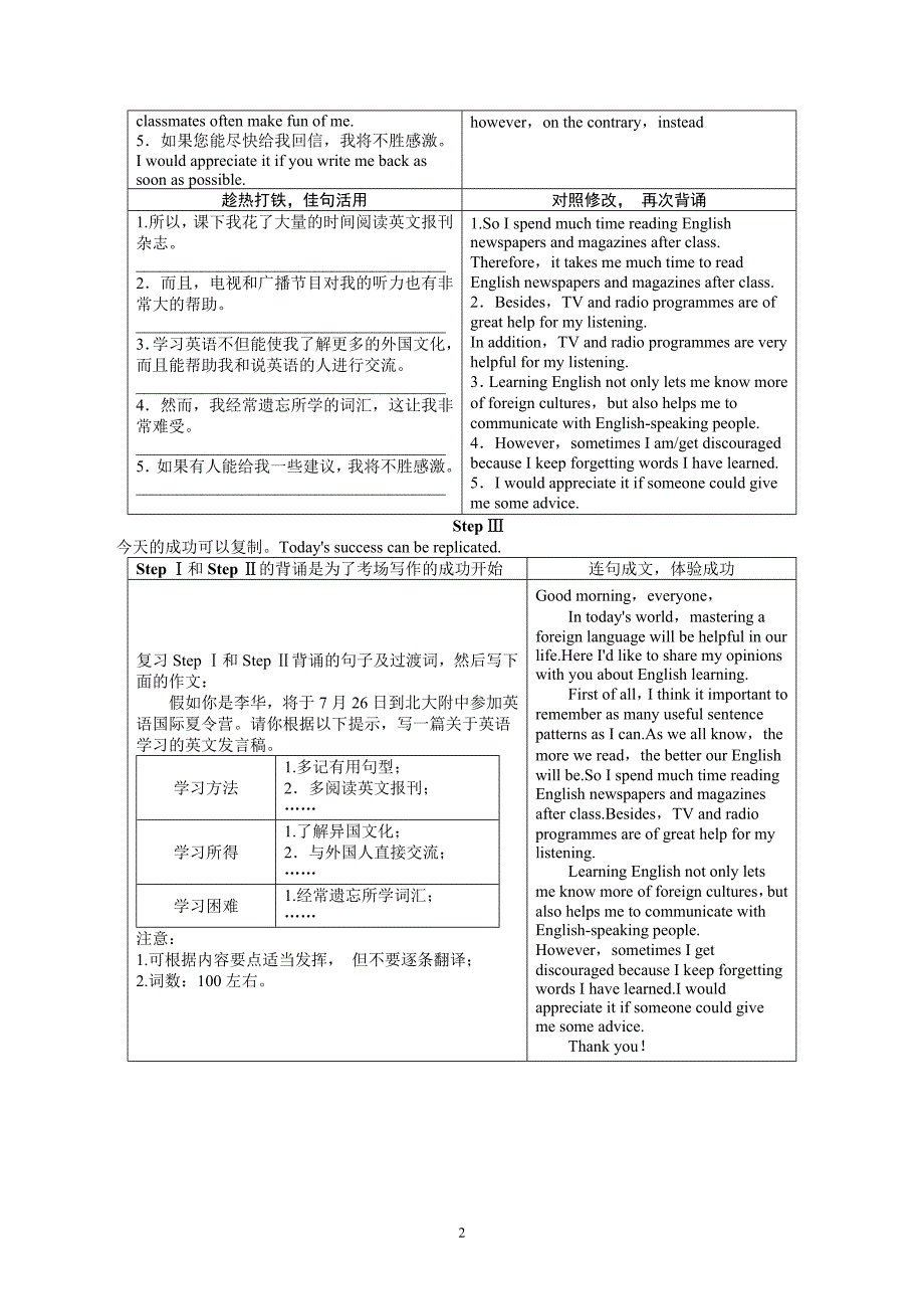 2019届高考英语（人教版）复习教学案：必修1 Unit 1　Friendship_第2页