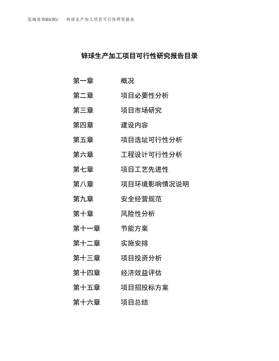 （模板）锌球生产加工项目可行性研究报告_第3页